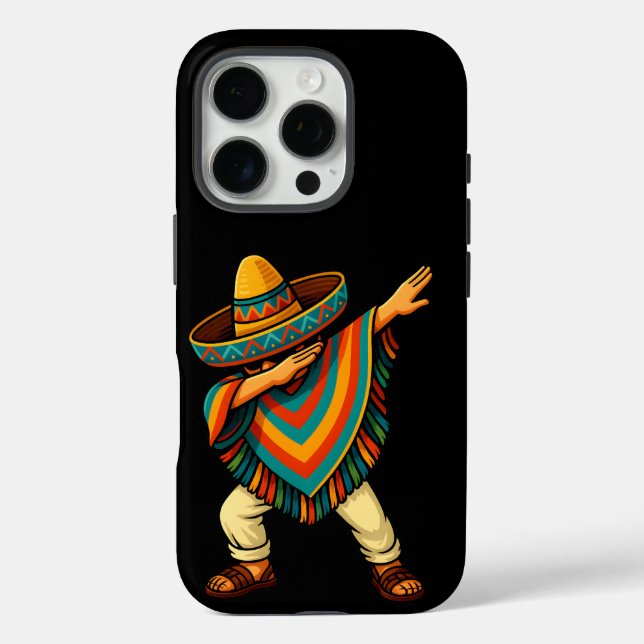 Cinco de Mayo Dabbing Mexican Poncho Case-Mate iPhone Case (Back)