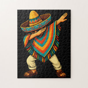 Cinco de Mayo Dabbing Mexican Poncho Jigsaw Puzzle
