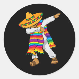 Cinco De Mayo Dabbing Mexican Poncho Kids Toddler  Classic Round Sticker