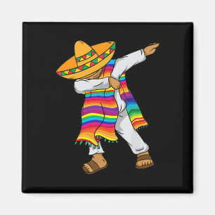 Cinco De Mayo Dabbing Mexican Poncho Kids Toddler Magnet