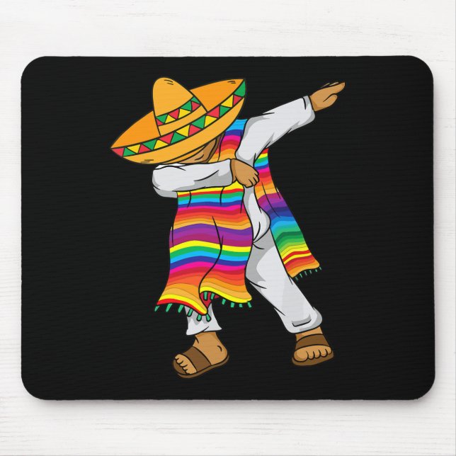 Cinco De Mayo Dabbing Mexican Poncho Kids Toddler  Mouse Pad (Front)