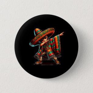 Cinco De Mayo Dabbing Mexican Poncho Sombrero Dab 6 Cm Round Badge