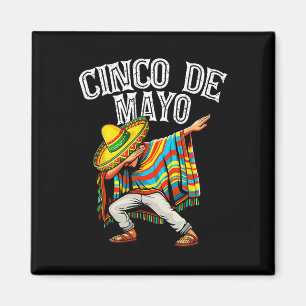Cinco De Mayo Dabbing Mexican Poncho Sombrero Hat  Magnet