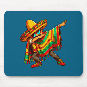Cinco de mayo dabbing mexican poncho sombrero hat mouse pad