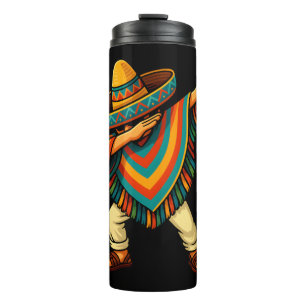 Cinco de Mayo Dabbing Mexican Poncho Thermal Tumbler
