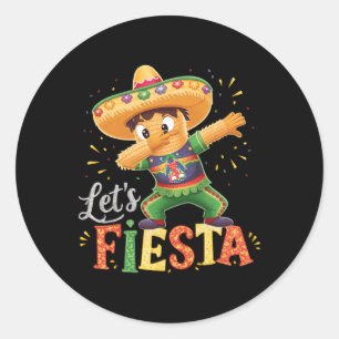 Cinco De Mayo Dabbing Pinata Let's Fiesta Squad Da Classic Round Sticker