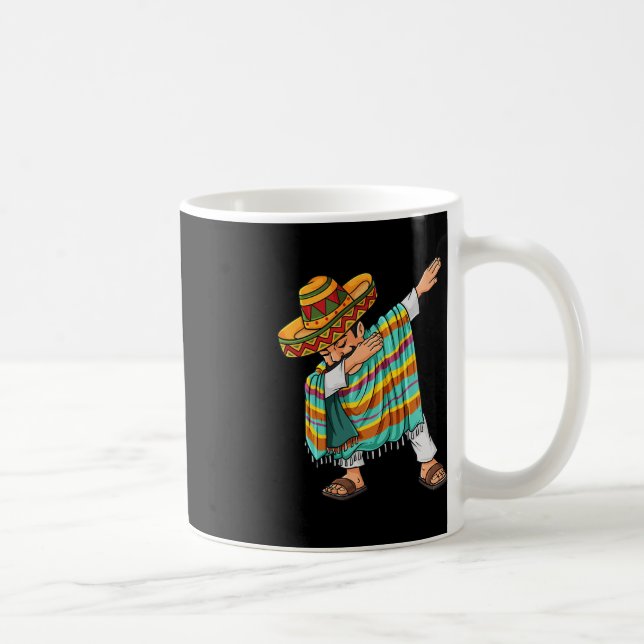 Cinco de Mayo Dabbing Poncho Sombrero Fun Mexican  Coffee Mug (Right)