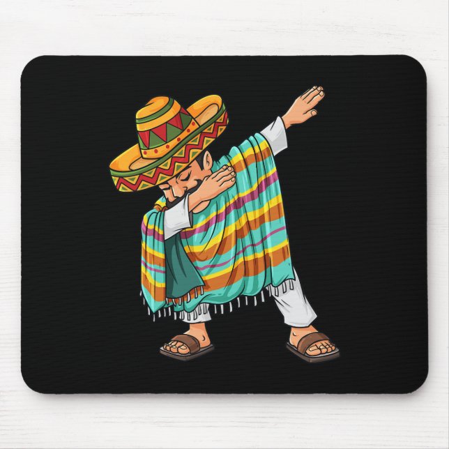 Cinco de Mayo Dabbing Poncho Sombrero Fun Mexican  Mouse Pad (Front)