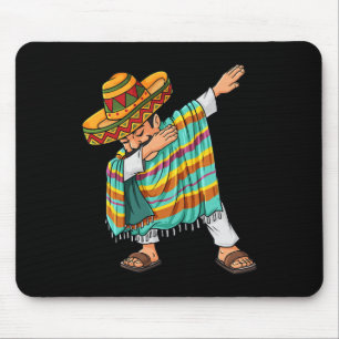 Cinco De Mayo Dabbing Poncho Sombrero Funny Mexica Mouse Pad