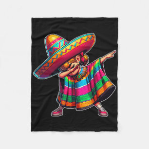 Cinco De Mayo Dabbing Poncho Sombrero Mexican Dab Fleece Blanket