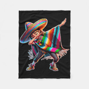 Cinco De Mayo Dabbing Poncho Sombrero Mexican Dab Fleece Blanket