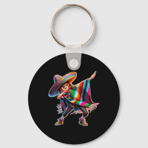 Cinco De Mayo Dabbing Poncho Sombrero Mexican Dab  Key Ring