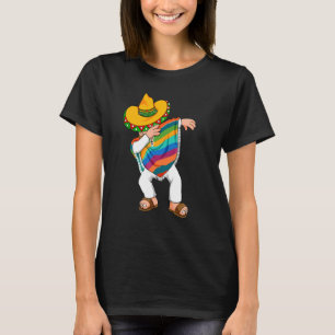 Cinco De Mayo Dabbing Poncho Sombrero Mexico Let's T-Shirt