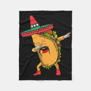 Cinco De Mayo Dabbing Taco Mexican Sombrero Hat Da Fleece Blanket