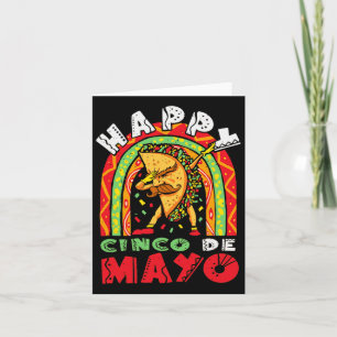 Cinco De Mayo Dabbing Taco Rainbow Mexican Festiva Card