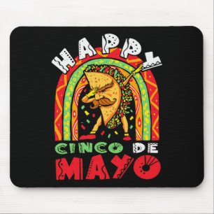 Cinco De Mayo Dabbing Taco Rainbow Mexican Festiva Mouse Pad