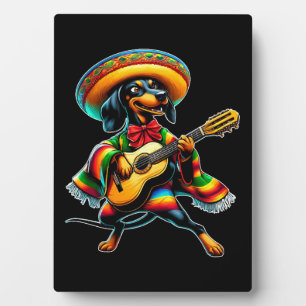 Cinco de Mayo Dachshund Mariachi Guitar Plaque