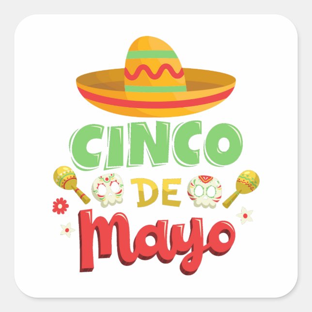 Cinco De Mayo Day, Happy Cinco de mayo Square Sticker (Front)