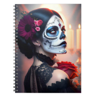 Cinco de Mayo Day of the Dead Beauty with Rose ART Notebook