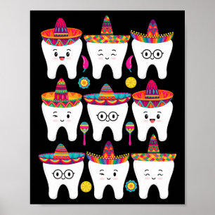 Cinco De Mayo Dental Mexican Fiesta Dentist Hygien Poster