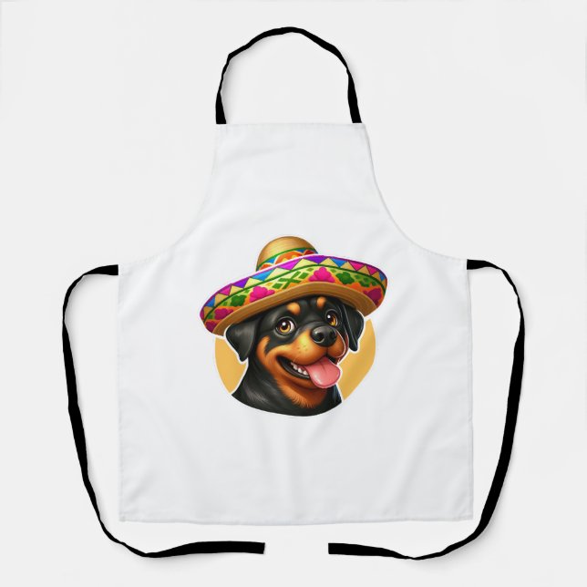 Cinco de Mayo Dog Rottweiler Mexico Apron (Front)