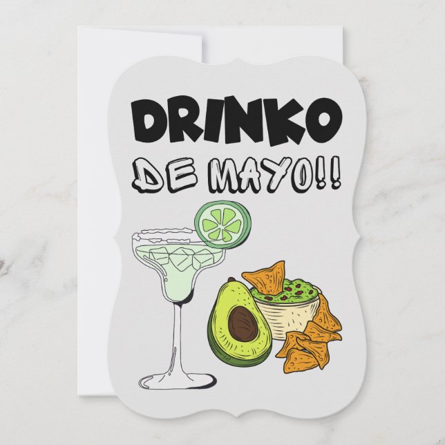 Cinco de Mayo Drinko de Mayo Funny Pun Invitation (Front)
