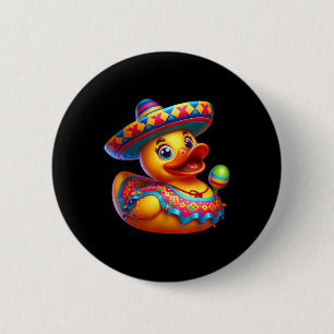 Cinco De Mayo Duck Mexican Sombrero Fiesta Party 6 Cm Round Badge
