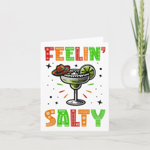 Cinco De Mayo Feeling Salty Vintage Mexican Women Card