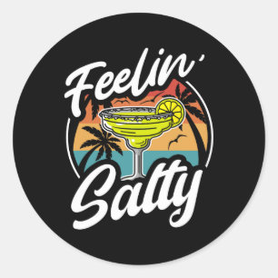 Cinco De Mayo Feeling Salty Vintage Mexican Women Classic Round Sticker