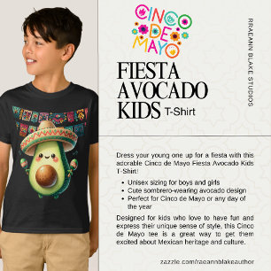 Cinco de Mayo Fiesta Avocado Kids T-Shirt