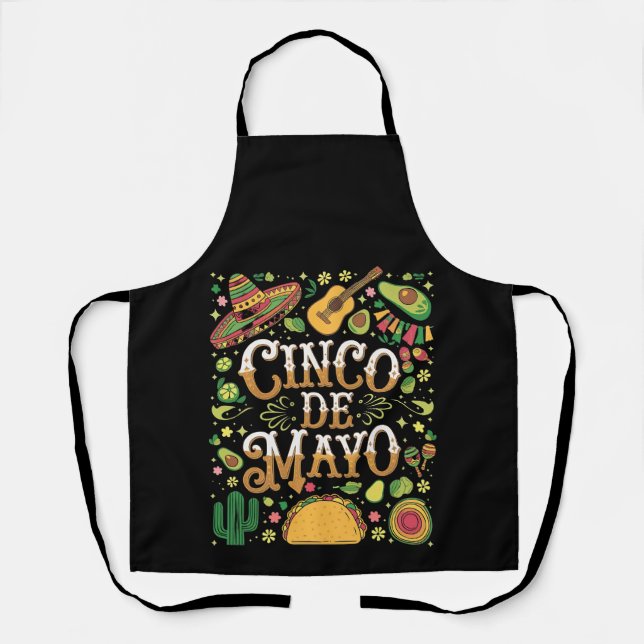 Cinco De Mayo Fiesta Cute Party Elements Apron (Front)