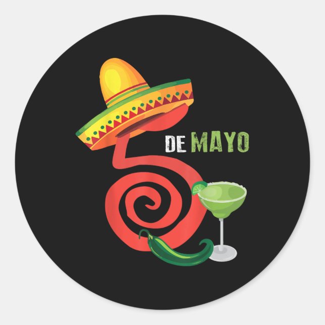 Cinco De Mayo Fiesta Design Camisa 5 De Mayo Viva  Classic Round Sticker (Front)