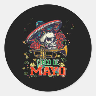 Cinco De Mayo Fiesta Design Viva Mexico Camisa 5 D Classic Round Sticker