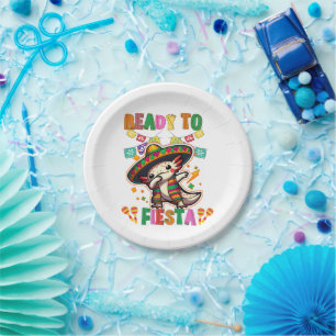 Cinco de Mayo Fiesta Fun Adorable Axolotl Party  Paper Plate