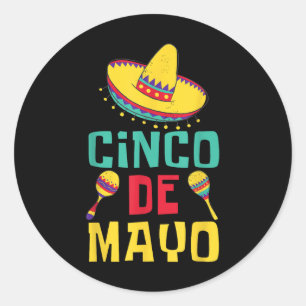 Cinco De Mayo Fiesta Funny Mexican Party Celebrati Classic Round Sticker