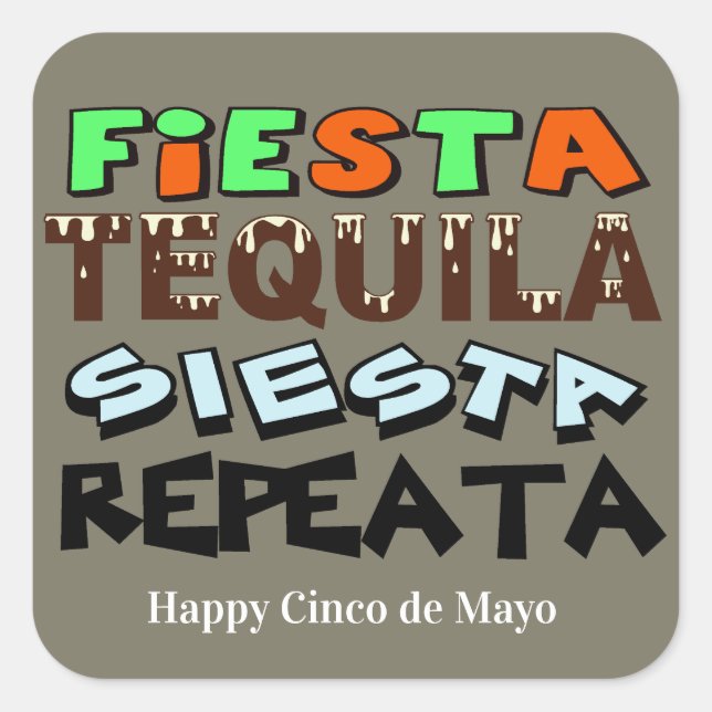 Cinco de Mayo Fiesta Instructions Stickers (Front)