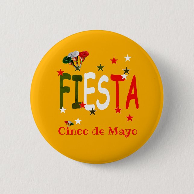 Cinco de mayo ,fiesta mexican 6 cm round badge (Front)