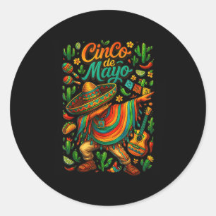 Cinco De Mayo Fiesta Mexican Boy Poncho Party For Classic Round Sticker