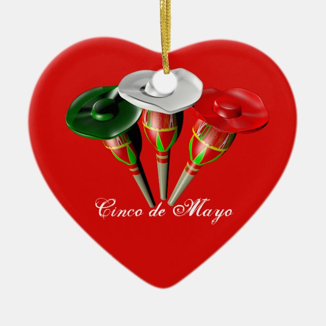 Cinco de mayo ,fiesta mexican ceramic ornament (Front)