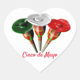 Cinco de mayo ,fiesta mexican heart sticker