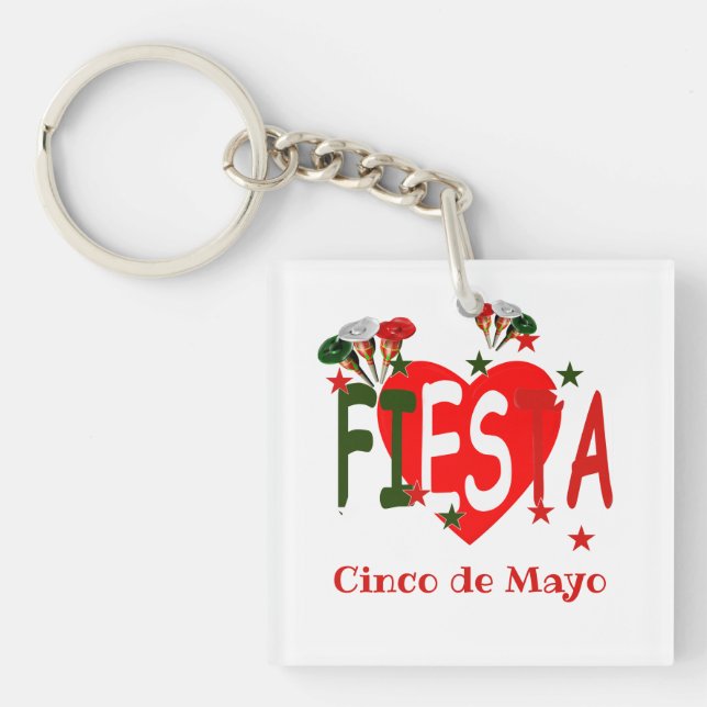 Cinco de mayo ,fiesta mexican key ring (Front)