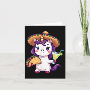 Cinco De Mayo Fiesta Mexican Party With Unicorn Ta Card
