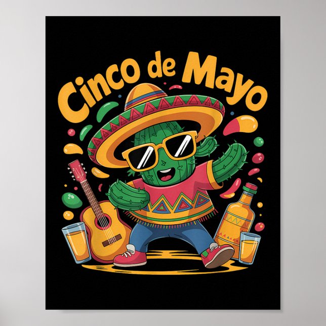 Cinco De Mayo Fiesta Party 5 De Mayo Funny Mexican Poster (Front)