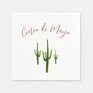 Cinco de Mayo Fiesta Party Desert Cactus Napkin