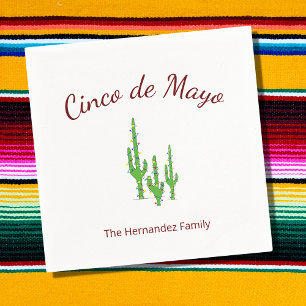 Cinco de Mayo Fiesta Party Desert Cactus Napkin