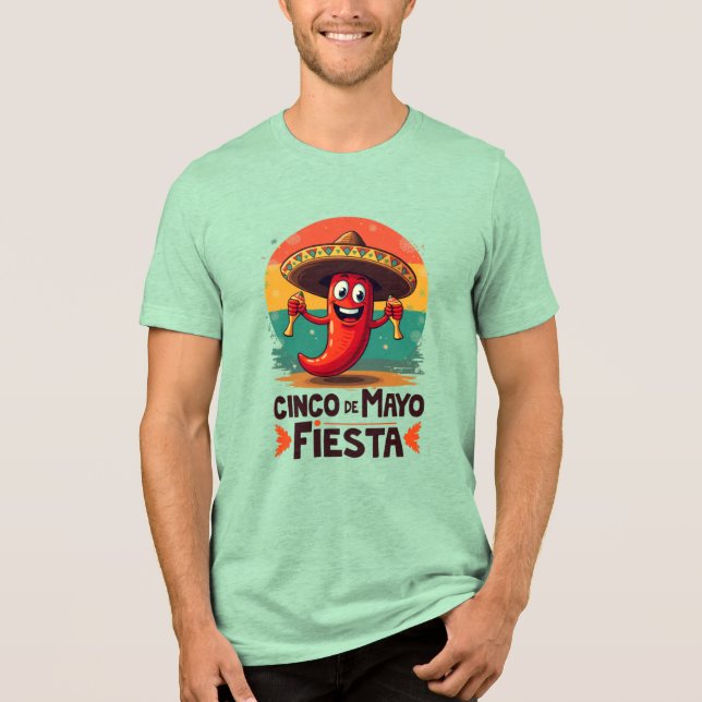 Cinco de Mayo Fiesta – Spicy & Fun Mexican Party Tri-Blend Shirt (Front)