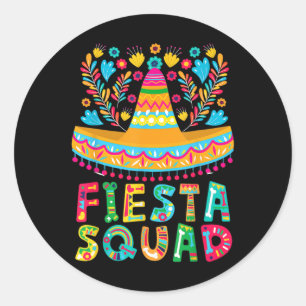 Cinco De Mayo Fiesta Squad Family Matching Group A Classic Round Sticker