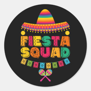 Cinco De Mayo Fiesta Squad Family Matching Group A Classic Round Sticker