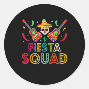 Cinco De Mayo Fiesta Squad Family Matching Group A Classic Round Sticker