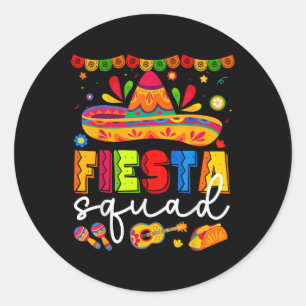 Cinco De Mayo Fiesta Squad Family Matching Group A Classic Round Sticker